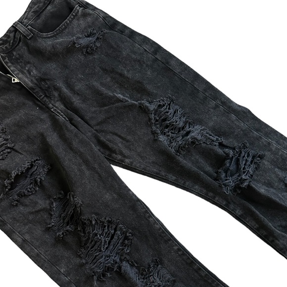Men’s Ripped Jeans, Embroidered, Relaxed - Picture 3 of 6